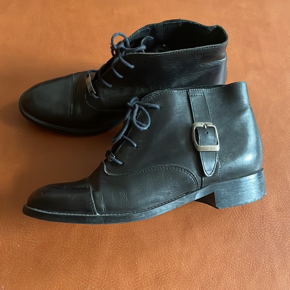 Carvela Kurt Geiger Shoes | Carvela Kurt Geiger Black Designer Ankle Lace Up Buckle DTL Boots Size 37 | Color: Black | Size: 37 | Charliecricket's